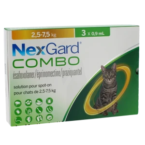 Nexgard Combo Solution Pour Spot-on Pour Chats 2,5 - 7,5 Kg, Solution Pour Spot-on