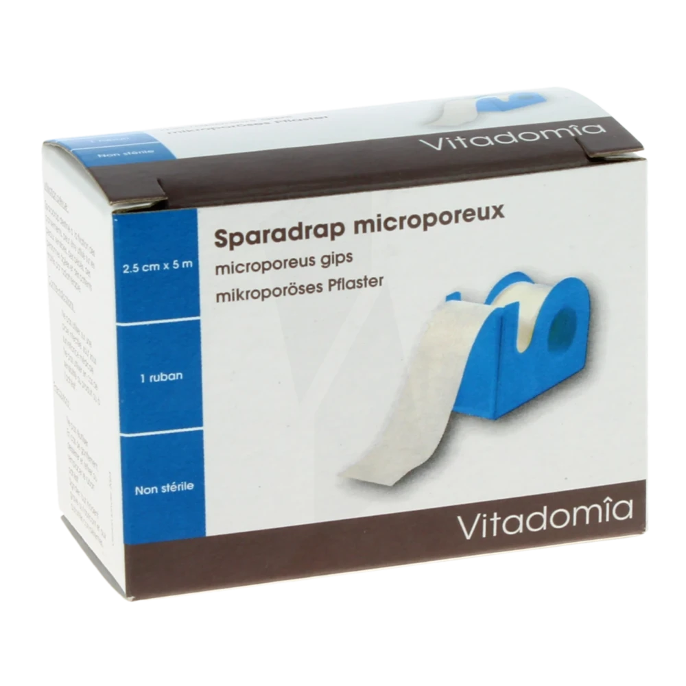 Vitadomia Sparadrap Microporeux 2,5cmx5m Dévidoir