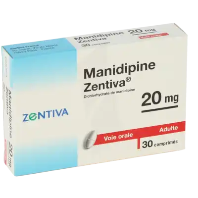 Manidipine Zentiva 20 Mg, Comprimé à Bordeaux