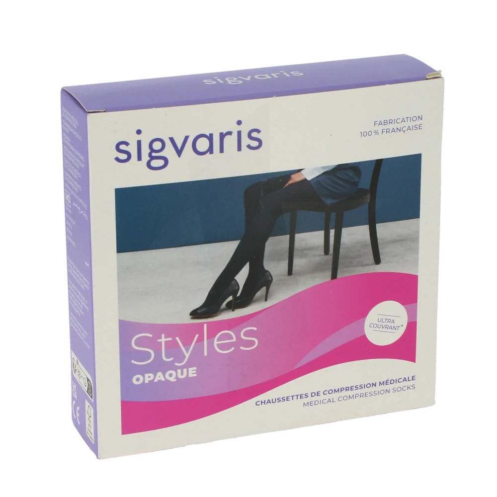 Sigvaris Styles Opaque Chaussettes  Femme Classe 2 Noir Small Normal