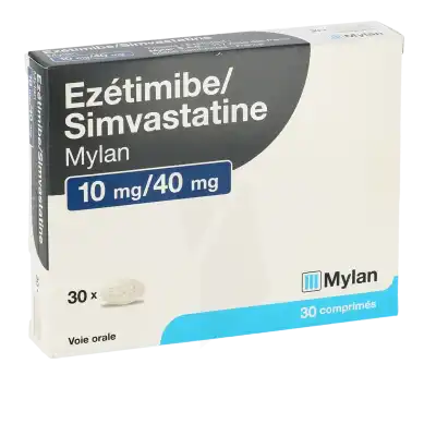 Ezetimibe/simvastatine Viatris 10 Mg/40 Mg, Comprimé à Nice