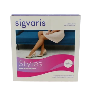 Sigvaris Styles Divin Eclat Transparent Collant Classe 2 Femme Beige 120 Normal S