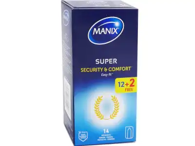 Manix Super Préservatif Avec Réservoir Lubrifiés B/12+2 à Saint-Avold