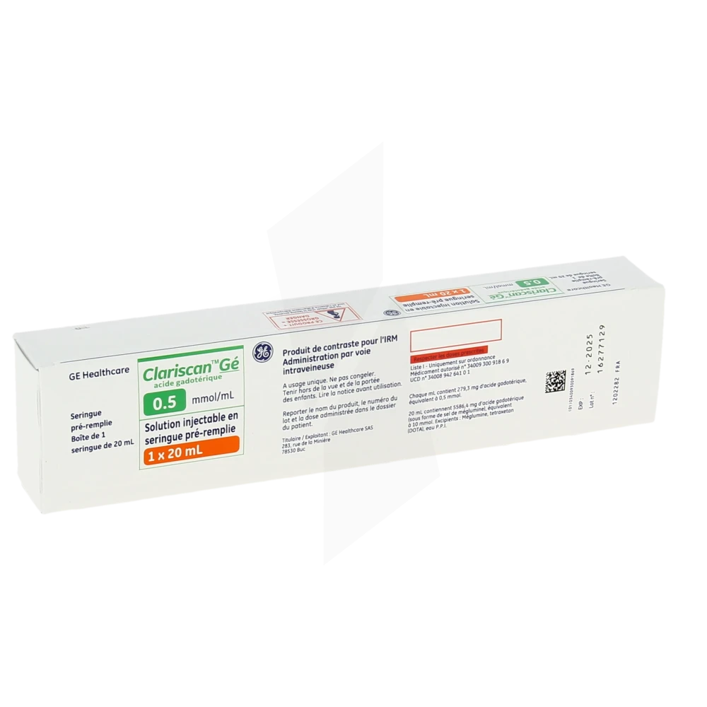 Clariscan 0,5 Mmol/ml, Solution Injectable En Seringue Pré-remplie