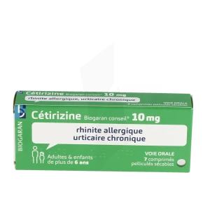 Cetirizine Biogaran Conseil 10 Mg, Comprimé Pelliculé Sécable