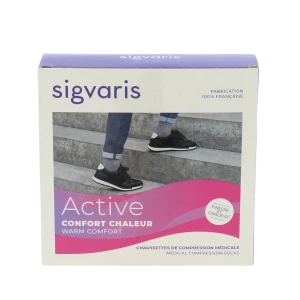 Sigvaris Active Confort Chaleur Chaussettes  Femme Classe 2 Marine Small Normal