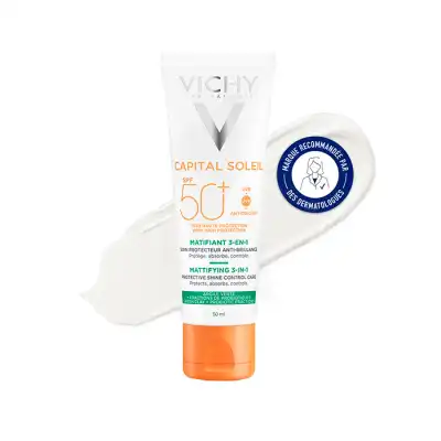 Vichy Capital Soleil Matifiant3 En 1 Spf50+ Tube/50ml à Touques