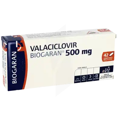 VALACICLOVIR BIOGARAN 500 mg, comprimé pelliculé