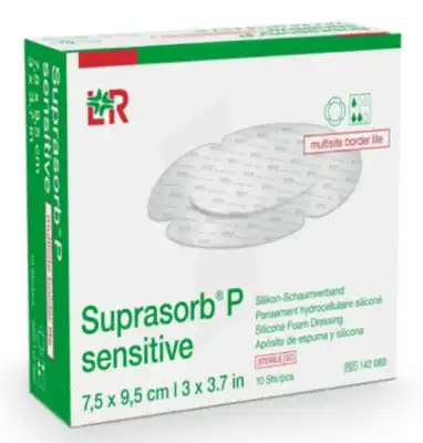 Suprasorb P Sensitive Border Lite Pansements Hydrocellulaires Siliconés Stériles 7,5x9,5cm B/10 à LIVRON-SUR-DROME