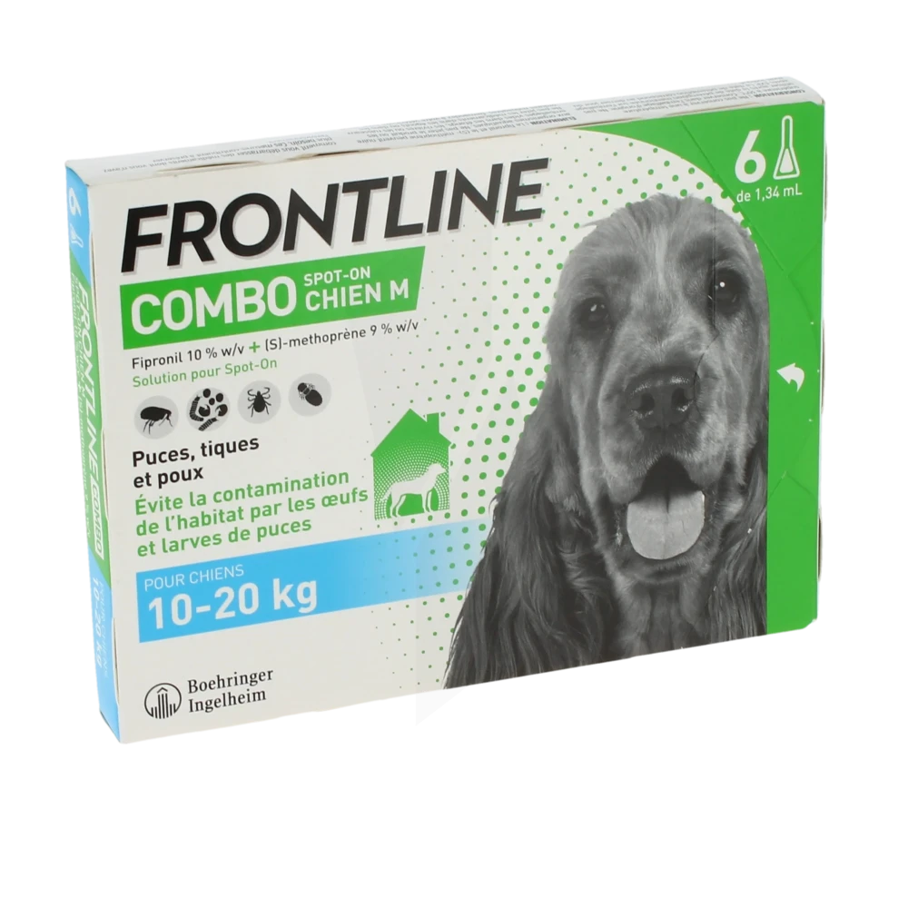 Frontline Combo 134,00 Mg / 120,60 Mg Solution Pour Spot-on Pour Chien M, Solution Pour Spot-on