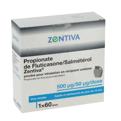 Propionate De Fluticasone/salmeterol Zentiva 500 Microgrammes/50 Microgrammes/dose, Poudre Pour Inhalation En Récipient Unidose à Bordeaux