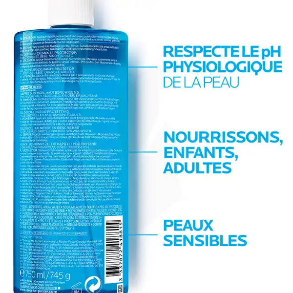 La Roche Posay Lipikar Gel Lavant Apaisant Protecteur Flacon Pompe/750ml