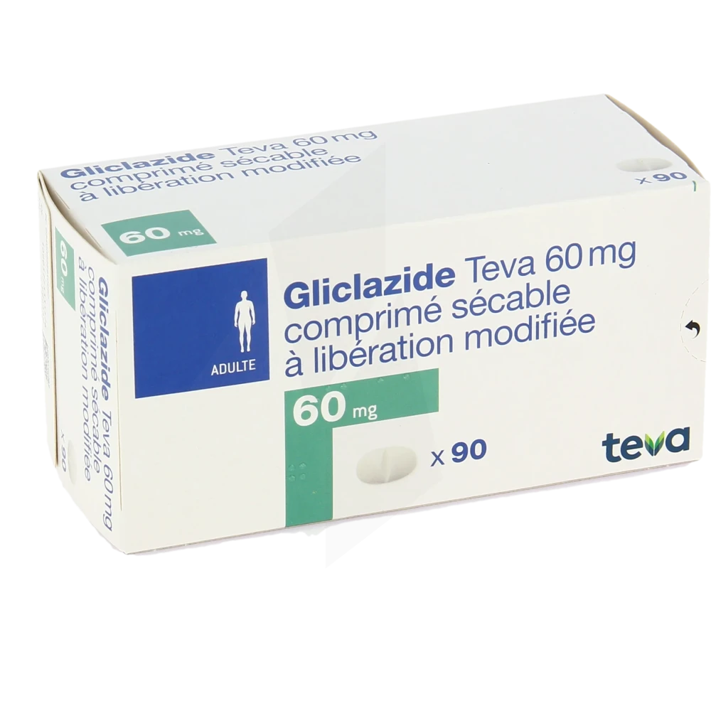 Gliclazide Teva 60 Mg, Comprimé Sécable à Libération Modifiée