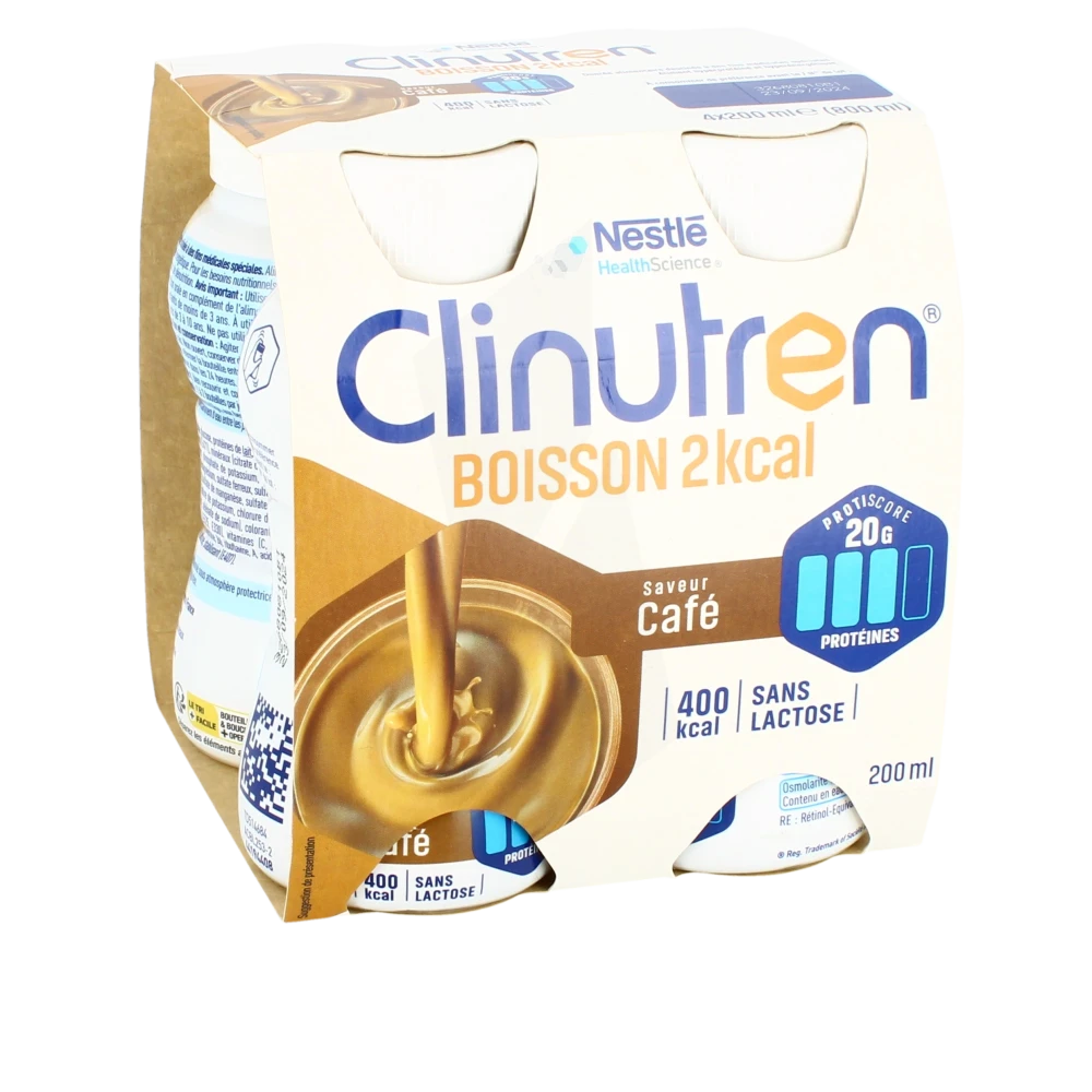 Clinutren Boisson 2 Kcal Nutriment Café 4 Bouteilles/200ml