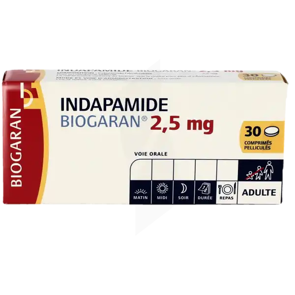 Indapamide Biogaran 2,5 Mg, Comprimé Pelliculé
