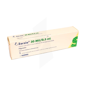 Zarzio 30 Mu/0,5 Ml, Solution Injectable Ou Pour Perfusion En Seringue Pré-remplie