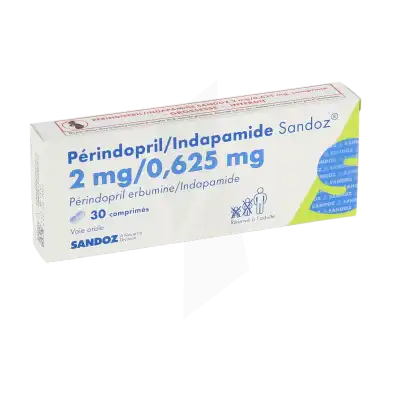 Perindopril/indapamide Sandoz 2 Mg/0,625 Mg, Comprimé à Clermont-Ferrand
