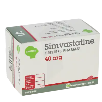 Simvastatine Cristers Pharma 40 Mg, Comprimé Pelliculé à Nice