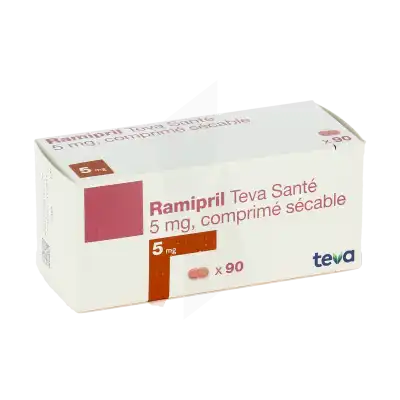 Ramipril Teva Sante 5 Mg, Comprimé Sécable à Eysines