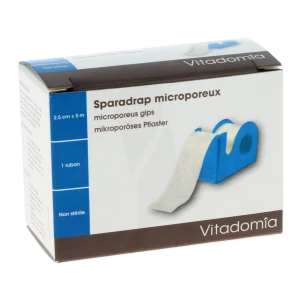 Vitadomia Sparadrap Microporeux 2,5cmx5m Dévidoir