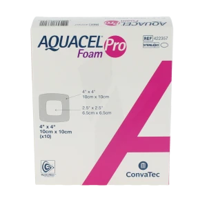 Aquacel Foam Pro Pans Hydrocellulaire Adhésif Stérile 10x10cm B/10