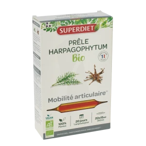 Superdiet Prêle Harpagophytum Bio Solution Buvable 20 Ampoules/15ml