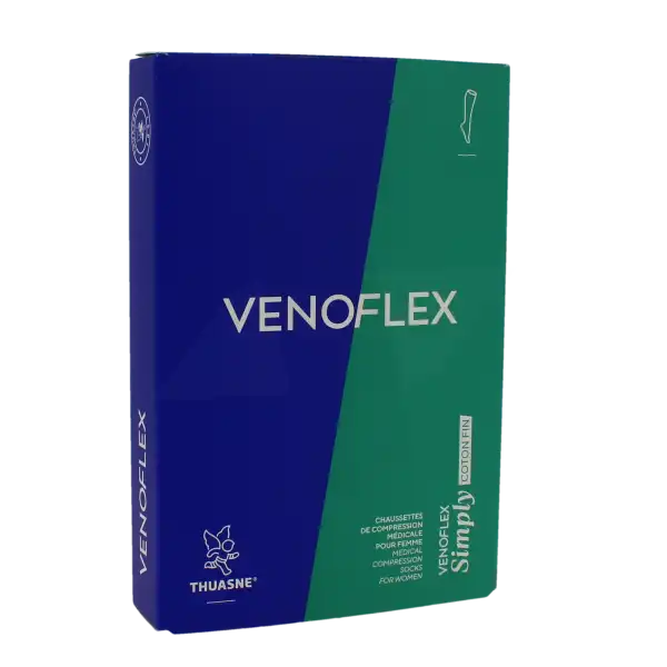 Venoflex Simply 2 Chaussette Coton Fin Femme Noir Taille 2n