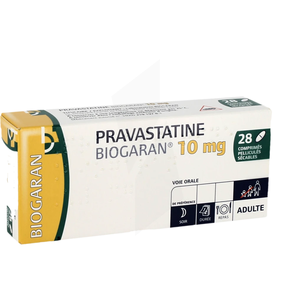 Pravastatine Biogaran 10 Mg, Comprimé Pelliculé Sécable