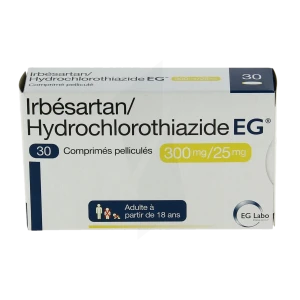 Irbesartan/hydrochlorothiazide Eg 300 Mg/25 Mg, Comprimé Pelliculé