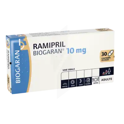 Ramipril Biogaran 10 Mg, Comprimé Sécable à Bassens