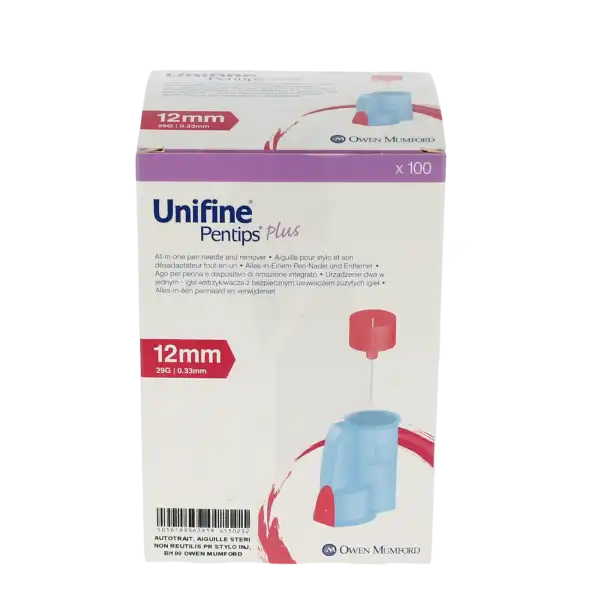 Unifine Plus Aiguille Avec Désadaptateur Pour Stylo 12mm B/100