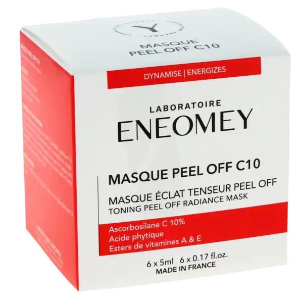 Eneomey Masque Peel Off C10 Masque éclat Tenseur 6 Monodoses/5ml