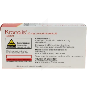 Kronalis 20 Mg, Comprimé Pelliculé
