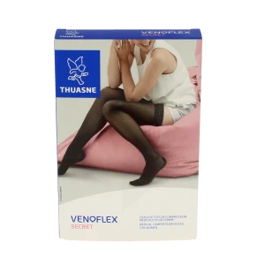 Thuasne Venoflex Secret 2 Chaussette Pied Ouvert Femme Beige Doré T4n