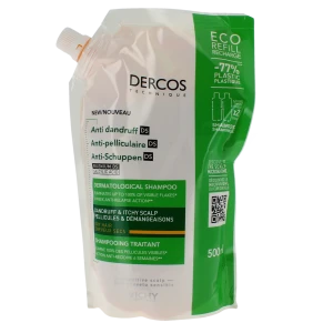 Vichy Dercos Technique Ecorecharge Antipell Ds Shampooing Traitant Pellicules & Démangeaisons Cheveux Secs Recharge/500ml