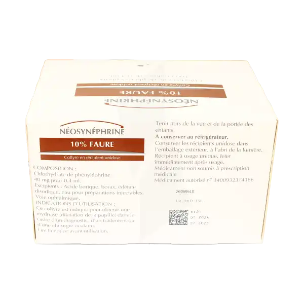 Neosynephrine 10 Pour Cent Faure, Collyre En Récipient Unidose