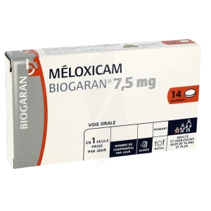 Meloxicam Biogaran 7,5 Mg, Comprimé