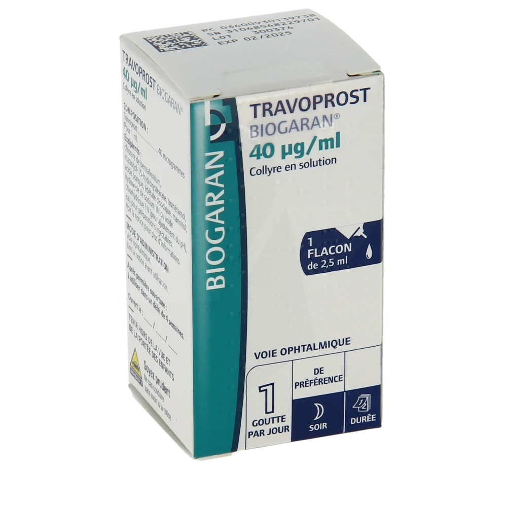 Travoprost Biogaran 40 Microgrammes/ml, Collyre En Solution