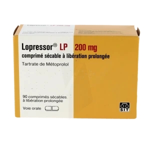 Lopressor L.p. 200 Mg, Comprimé Sécable à Libération Prolongée