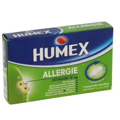 Humex Allergie Cetirizine 10 Mg, Comprimé Pelliculé Sécable à Nice