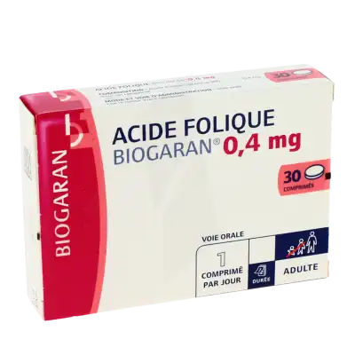 Acide Folique Biogaran 0,4 Mg, Comprimé à CHENÔVE