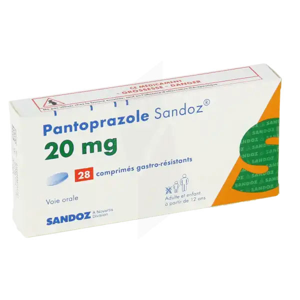 Pantoprazole Sandoz 20 Mg, Comprimé Gastro-résistant
