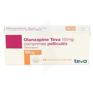 Olanzapine Teva 10 Mg, Comprimé Pelliculé