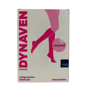 Sigvaris Dynaven Transparent Chaussette Classe 2 Femme Beige Bronzé Long M