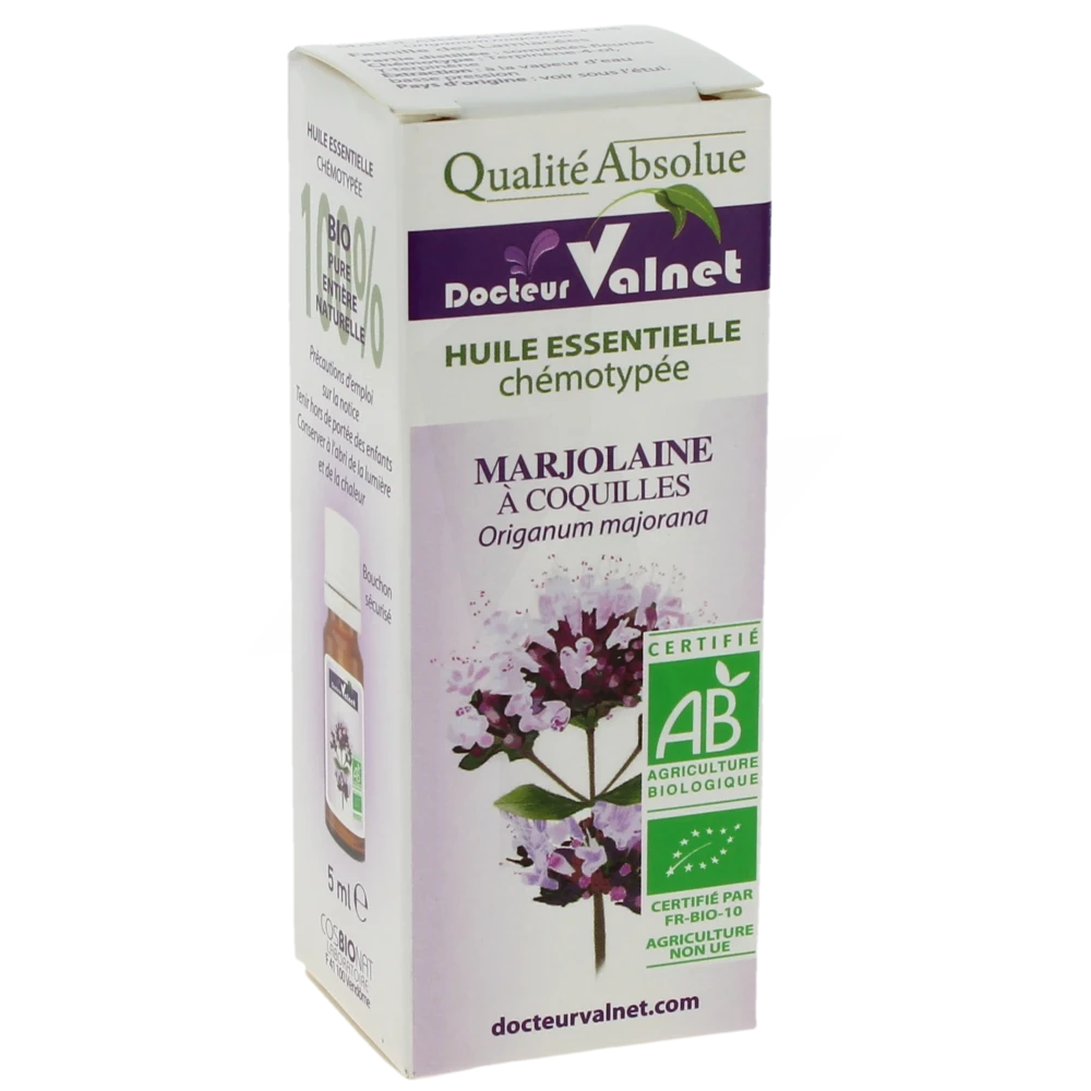Docteur Valnet Huile Essentielle Bio Marjolaine à Coquilles 5ml