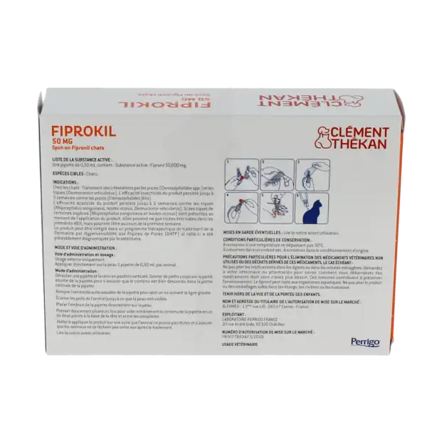 Fiprokil 50mg Spot-onsolution Pour Application Locale Chat 4 Pipettes/0,5ml