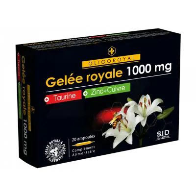 Sid Nutrition Oligoroyal Gelée Royale 1000 Mg Taurine Zinc Cuivre _ 20 Ampoules De 10ml à Saint-Gervais-la-Forêt