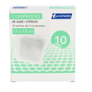 Euromedis Compr St Gaze 7,5x7,5 10sach/2