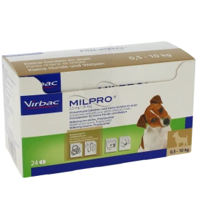 Milpro 2,5 Mg/25 Mg Comprimes Pellicules Pour Petits Chiens Et Chiots, Comprimé Pelliculé