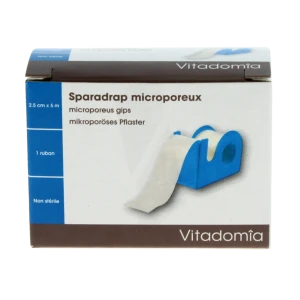 Vitadomia Sparadrap Microporeux 2,5cmx5m Dévidoir